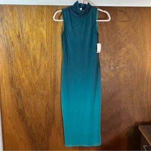 BAR III Blue-Green Midi Dress Sz S NWT